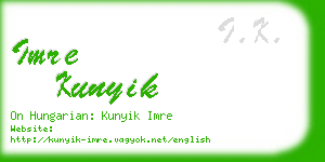 imre kunyik business card